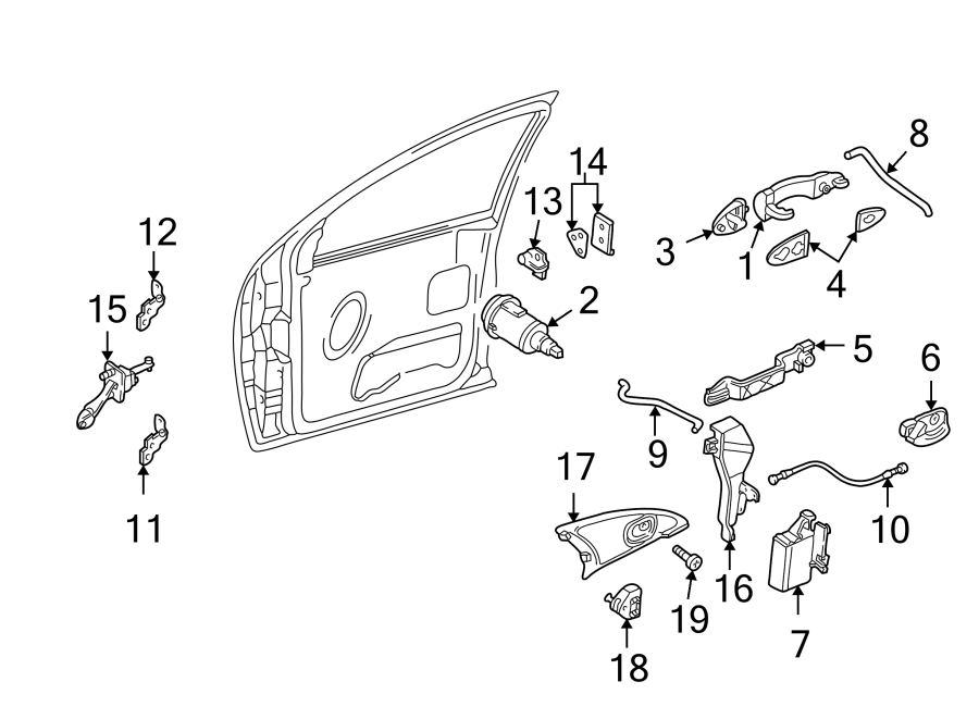 Ford Focus Handle. Door. Inside. 3 door hatchback. 5 door hatchback