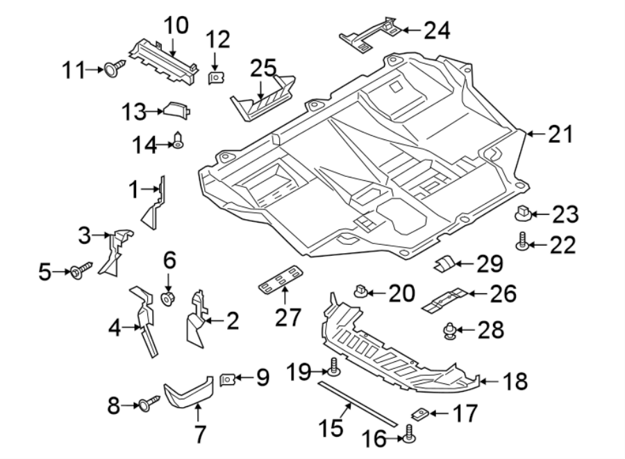 Ford Focus Air guide. DEFLECTOR AIR. Radiator Support Air Deflector