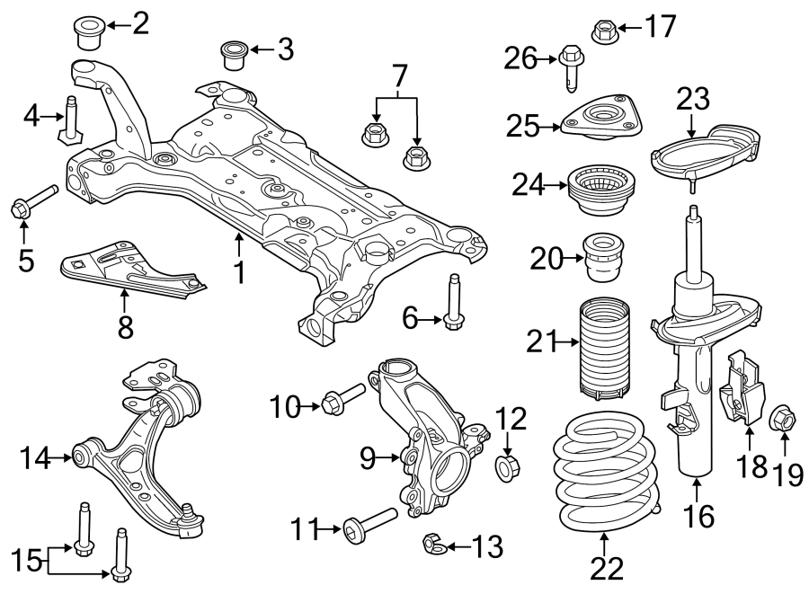 Ford Focus Crossmember. Suspension. C'member. Focus. Focus; 1.0l. Focus