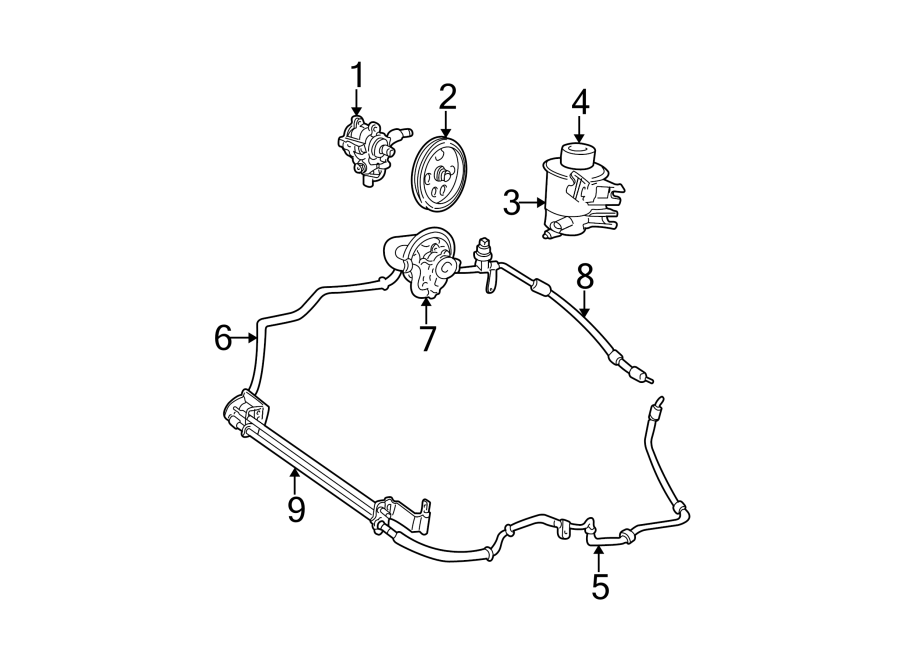 Ford Taurus Power Steering Pressure Hose. GEAR, DOHC, HOSES