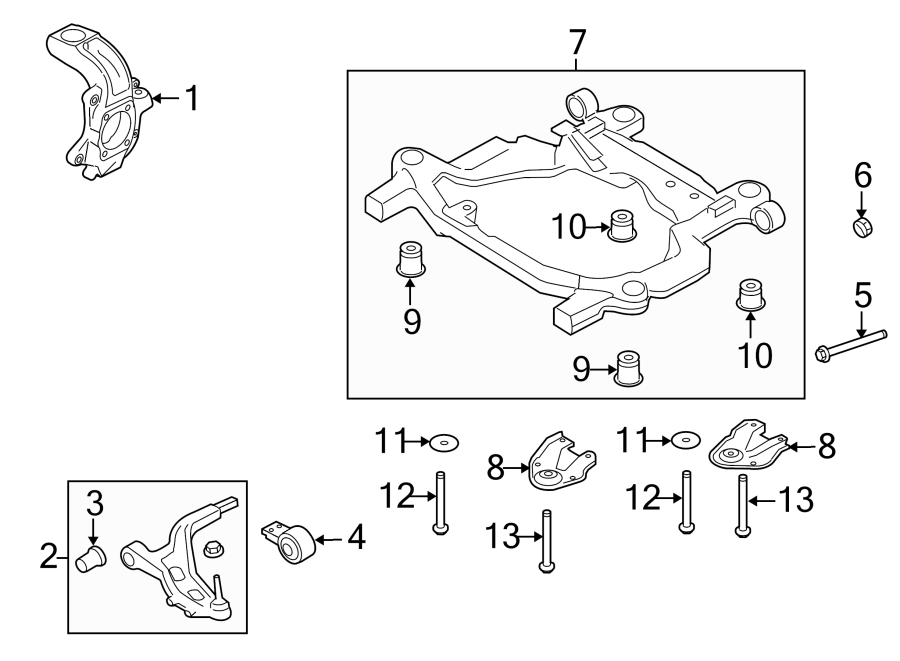 Ford Taurus Steering Knuckle. SUSPENSION, Right, Front 8G1Z3K185R