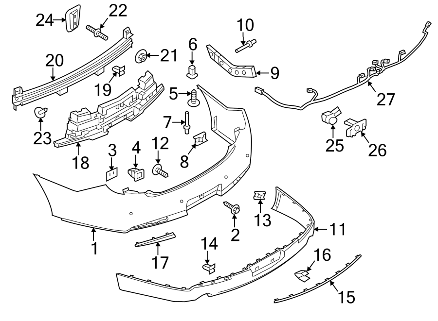 Lincoln MKS Parking Aid System Wiring Harness. 2013-16, from 11/03/2014 ...