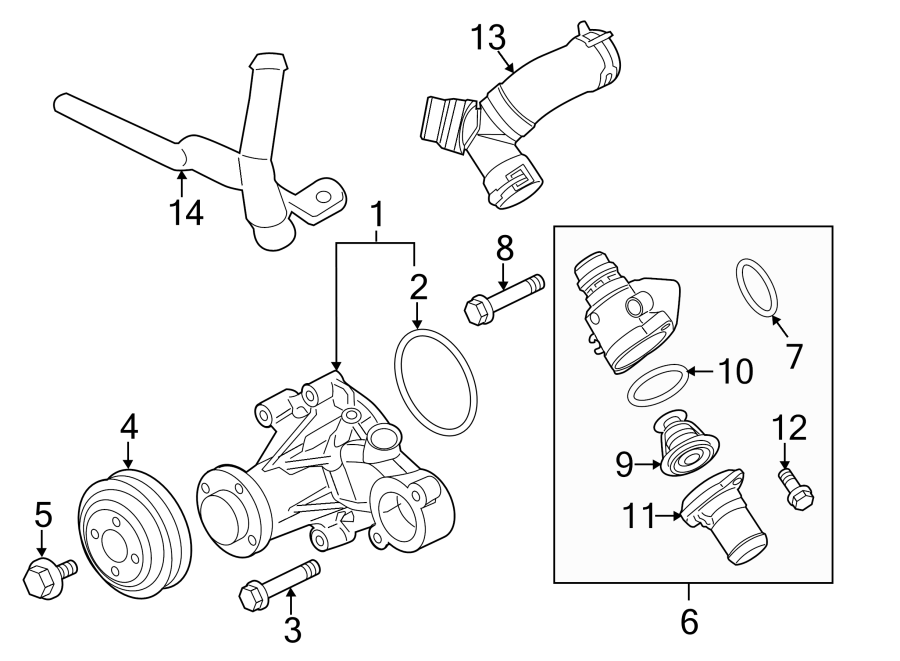 Ford F-150 Thermostat. Engine. CONNECTION. WATER. Housing. 5.0 LITER