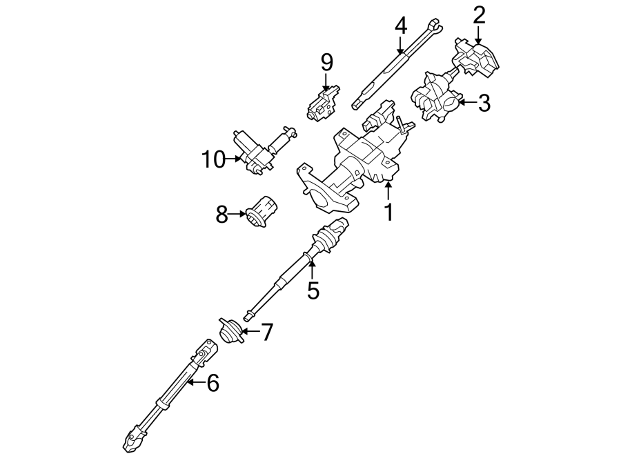 Ford F-250 Super Duty Steering Column. Auto, Ranch, King - 9L3Z3C529F