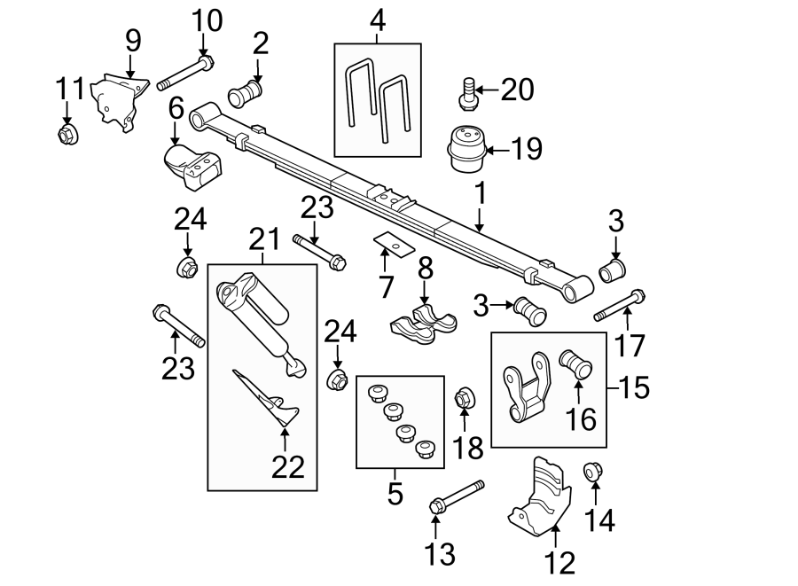 Ford F150 Leaf Spring. SUSPENSION, Code, Make DL3Z5560F Havre Ford