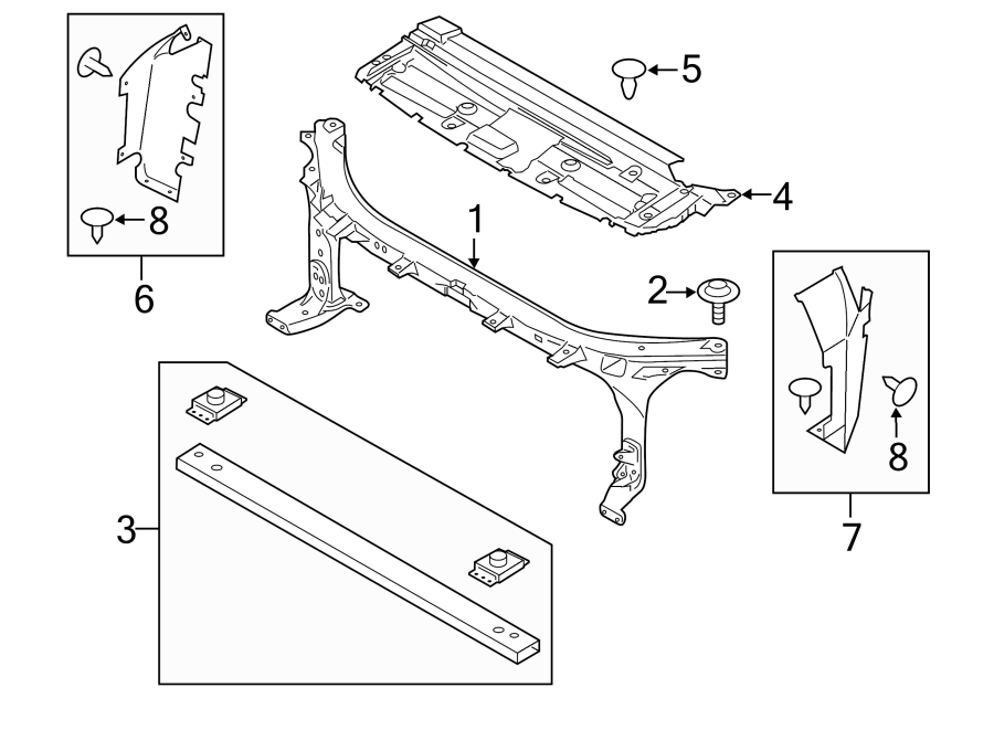 Ford F-150 Radiator Support Access Cover. Sight, Shield, Front, Body