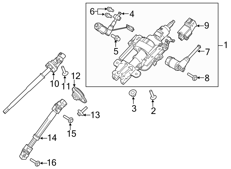 Ford F150 Steering Shaft. TILT, SLIDE, SHIFT FL3Z3B676A Havre Ford