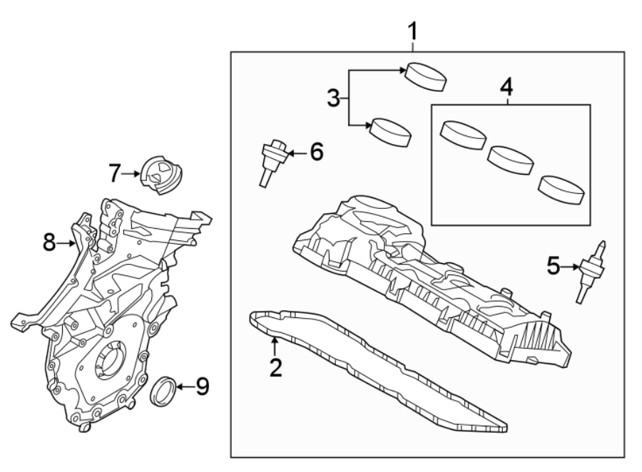 Ford Fusion Cover. Valve. Engine. Grommet. Bolt. 3.5 LITER NON TURBO