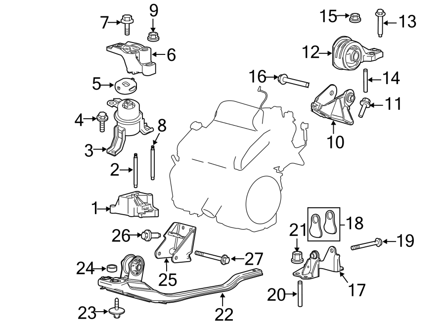 Ford Escape Engine Mount Stud 30 Liter 2005 06 30 Liter M10x61mm