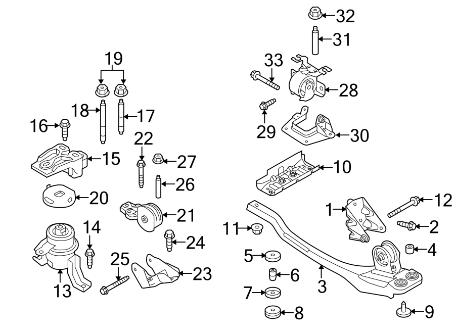 Ford Escape Stud. Mount. Shield. Transmission. BRACKET. Automatic