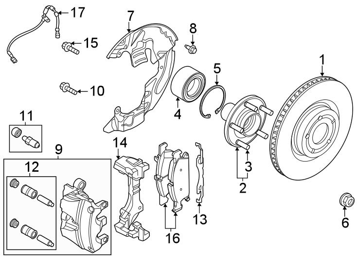 Ford Escape Disc Brake Caliper Bracket. SUSPENSION, Right, Left, FRONT