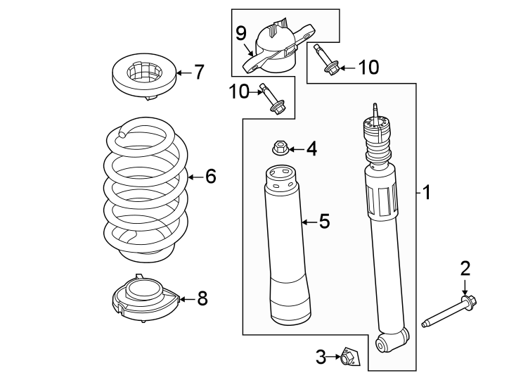 Ford Escape Bolt and washer assembly hex. Head. Shock absorber bolt